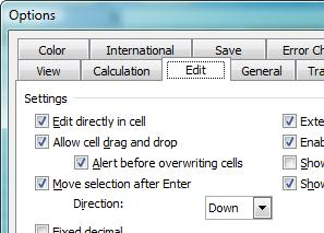Excel cursor help